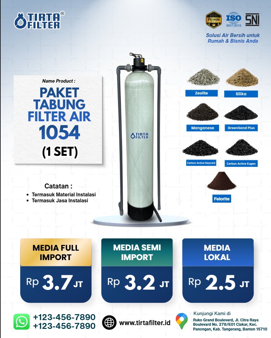 Paket Tabung Filter Air 1054" Resin 1 Set