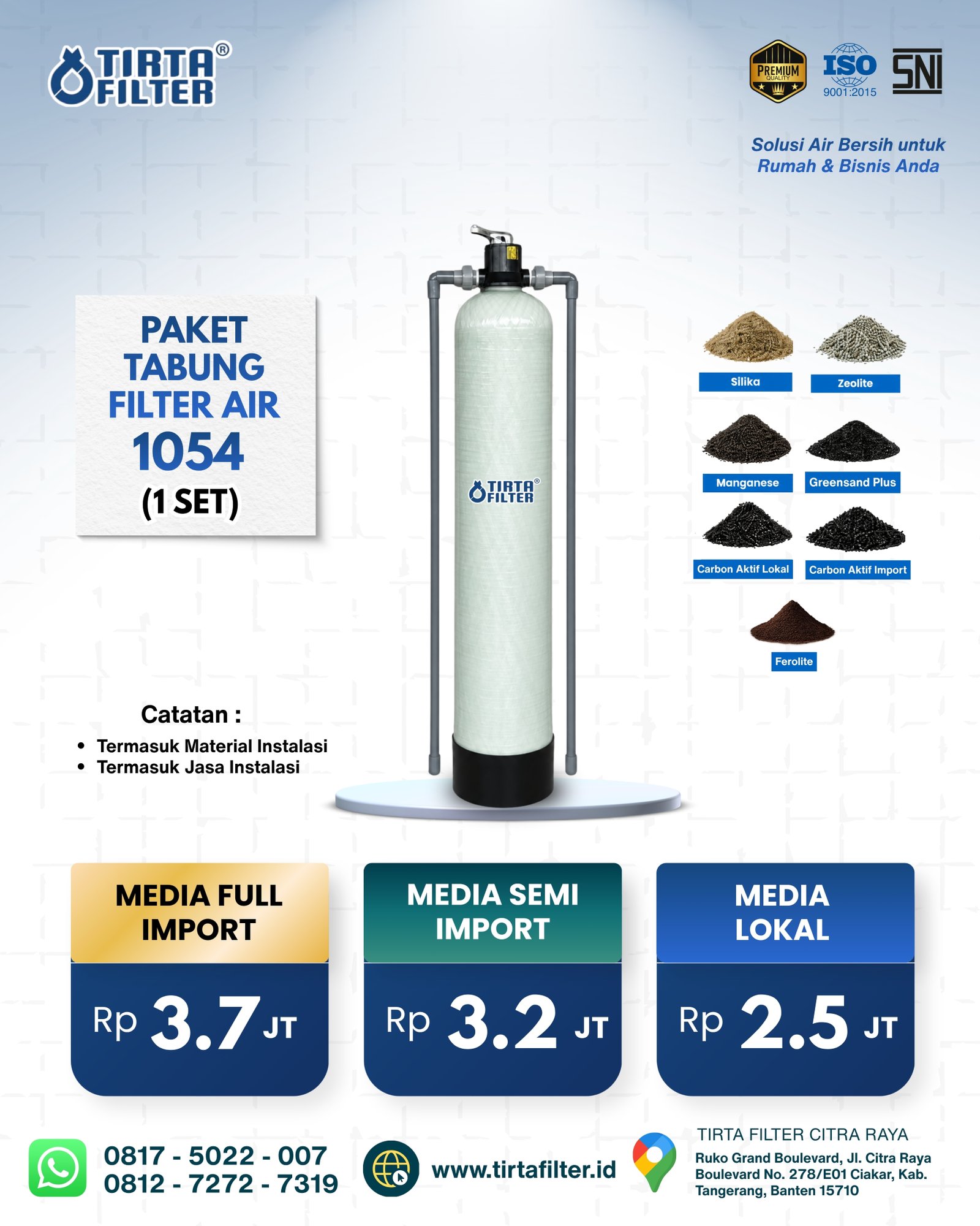 Paket Tabung Filter Air 1054" 1 set
